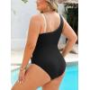 imageCUPSHE Womens Plus Size Swimsuit One Piece Bathing Suit Mesh Removable Straps SwimwearWhiteBlack