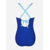 imageCUPSHE Womens Plus Size Swimsuit One Piece Tummy Control Bathing Suit Crossback Halter Ruched SwimwearCyanBlue