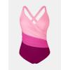 imageCUPSHE Womens Plus Size Swimsuit One Piece Tummy Control Bathing Suit Crossback Halter Ruched SwimwearFuchsiaLight Pink