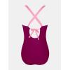 imageCUPSHE Womens Plus Size Swimsuit One Piece Tummy Control Bathing Suit Crossback Halter Ruched SwimwearFuchsiaLight Pink