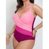 imageCUPSHE Womens Plus Size Swimsuit One Piece Tummy Control Bathing Suit Crossback Halter Ruched SwimwearFuchsiaLight Pink
