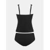 imageCUPSHE Womens Plus Size Tankini Sets Deep V Neck Mesh Two Piece Swimsuits Adjustable Straps Mid RiseBlack