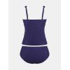 imageCUPSHE Womens Plus Size Tankini Sets Deep V Neck Mesh Two Piece Swimsuits Adjustable Straps Mid RiseTwilight Blue