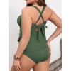 imageCUPSHE Womens Plus Size Tankini Sets Scoop Neck Two Piece Swimsuits Crisscross Back Strappy AdjustableEmerald Green