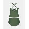 imageCUPSHE Womens Plus Size Tankini Sets Scoop Neck Two Piece Swimsuits Crisscross Back Strappy AdjustableEmerald Green