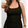 imageCUPSHE Womens Plus Size Tankini Top Swimsuit Only Scoop Neck Crisscross Back RuchingBlack