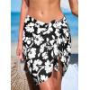 imageCUPSHE Womens Sarong Coverups Beach Wrap Skirt Floral Bikini Short Wraps for SwimwearBlack Floral
