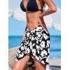 imageCUPSHE Womens Sarong Coverups Beach Wrap Skirt Floral Bikini Short Wraps for SwimwearBlack Floral