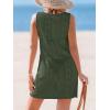 imageCUPSHE Womens Sleeveless Swimsuit Coverup Waffle Knit Swimwear Beach Cover Ups Twisted Mini DressGreeneyelet