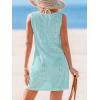 imageCUPSHE Womens Sleeveless Swimsuit Coverup Waffle Knit Swimwear Beach Cover Ups Twisted Mini DressLight Blueeyelet