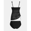 imageCUPSHE Womens Tankini Sets Surplice V Neck Two Piece Bathing Suits Adjustable Straps Cutout Swimwear DrawsrtingBlack