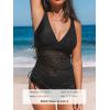 imageCUPSHE Womens Tankini Sets Surplice V Neck Two Piece Bathing Suits Adjustable Straps Cutout Swimwear DrawsrtingBlack