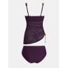 imageCUPSHE Womens Tankini Sets Surplice V Neck Two Piece Bathing Suits Adjustable Straps Cutout Swimwear DrawsrtingBlackberry