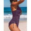imageCUPSHE Womens Tankini Sets Surplice V Neck Two Piece Bathing Suits Adjustable Straps Cutout Swimwear DrawsrtingBlackberry
