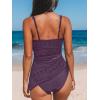 imageCUPSHE Womens Tankini Sets Surplice V Neck Two Piece Bathing Suits Adjustable Straps Cutout Swimwear DrawsrtingBlackberry