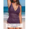 imageCUPSHE Womens Tankini Sets Surplice V Neck Two Piece Bathing Suits Adjustable Straps Cutout Swimwear DrawsrtingBlackberry