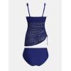 imageCUPSHE Womens Tankini Sets Surplice V Neck Two Piece Bathing Suits Adjustable Straps Cutout Swimwear DrawsrtingNavy Blue