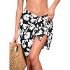 imageCUPSHE Womens Sarong Coverups Beach Wrap Skirt Floral Bikini Short Wraps for SwimwearBlack Floral