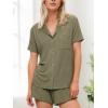 imageCUPSHE Button Down Pajama Shorts Set for Women 2 Piece Post Partum Lounge Shorts PJ SetsArmy Green