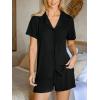 imageCUPSHE Button Down Pajama Shorts Set for Women 2 Piece Post Partum Lounge Shorts PJ SetsBlack