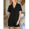 imageCUPSHE Button Down Pajama Shorts Set for Women 2 Piece Post Partum Lounge Shorts PJ SetsBlack