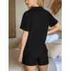 imageCUPSHE Button Down Pajama Shorts Set for Women 2 Piece Post Partum Lounge Shorts PJ SetsBlack