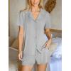 imageCUPSHE Button Down Pajama Shorts Set for Women 2 Piece Post Partum Lounge Shorts PJ SetsGrey