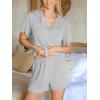 imageCUPSHE Button Down Pajama Shorts Set for Women 2 Piece Post Partum Lounge Shorts PJ SetsGrey