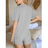 imageCUPSHE Button Down Pajama Shorts Set for Women 2 Piece Post Partum Lounge Shorts PJ SetsGrey