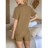 imageCUPSHE Button Down Pajama Shorts Set for Women 2 Piece Post Partum Lounge Shorts PJ SetsKhaki