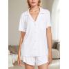 imageCUPSHE Button Down Pajama Shorts Set for Women 2 Piece Post Partum Lounge Shorts PJ SetsWhite
