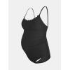 imageCUPSHE Maternity One Piece Swimsuit Scoop Neck Womens Bathing Suit Scalloped Lace up Back Criss Cross Tie PregnancyBlack