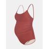 imageCUPSHE Maternity One Piece Swimsuit Scoop Neck Womens Bathing Suit Scalloped Lace up Back Criss Cross Tie PregnancyBrown