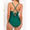 imageCUPSHE Maternity One Piece Swimsuit Scoop Neck Womens Bathing Suit Scalloped Lace up Back Criss Cross Tie PregnancyGreen