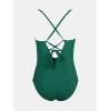 imageCUPSHE Maternity One Piece Swimsuit Scoop Neck Womens Bathing Suit Scalloped Lace up Back Criss Cross Tie PregnancyGreen
