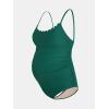 imageCUPSHE Maternity One Piece Swimsuit Scoop Neck Womens Bathing Suit Scalloped Lace up Back Criss Cross Tie PregnancyGreen