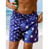imageCUPSHE Mens Swim Trunks Board Shorts 55 Inch Inseam Mens Swim Shorts Pockets DrawstringIndigo BlueStars