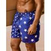 imageCUPSHE Mens Swim Trunks Board Shorts 55 Inch Inseam Mens Swim Shorts Pockets DrawstringIndigo BlueStars