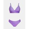 imageCUPSHE Women Bikini Set Solid Color Sexy Triangle Two Piece SwimsuitPurple Striped