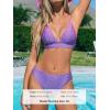 imageCUPSHE Women Bikini Set Solid Color Sexy Triangle Two Piece SwimsuitPurple Striped