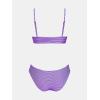 imageCUPSHE Women Bikini Set Solid Color Sexy Triangle Two Piece SwimsuitPurple Striped