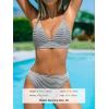 imageCUPSHE Women Bikini Set Solid Color Sexy Triangle Two Piece SwimsuitWhiteBlack Striped