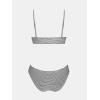 imageCUPSHE Women Bikini Set Solid Color Sexy Triangle Two Piece SwimsuitWhiteBlack Striped