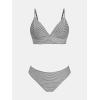 imageCUPSHE Women Bikini Set Solid Color Sexy Triangle Two Piece SwimsuitWhiteBlack Striped