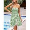 imageCUPSHE Women Strapless Tube Swimsuit Coverup Smocked Beach Cover Up Dress GreenGreen White Floral