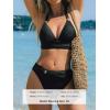 imageCUPSHE Womens Bikini Sets High Waisted Two Piece Swimsuit V Neck Triangle Top Bathing Suit Halter Strap Self TieBlack
