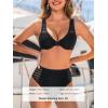 imageCUPSHE Womens Bikini Sets High Waisted Two Piece Swimsuit V Neck Underwire Bathing Suit Mesh Back HookBlack