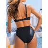 imageCUPSHE Womens Bikini Sets Sweetheart Neck Adjustable Straps Bathing Suit High Rise Ruched Color BlockBlack