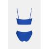 imageCUPSHE Womens Bikini Sets Two Piece Swimsuit Bandeau Top Square Neck Mid Rise Ruched Bathing Suit Spaghetti StrapsRoyal Blue