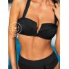 imageCUPSHE Womens Bikini Sets Two Piece Swimsuit High Waisted Molded Cups Push Up Cheeky Crisscross Back Self TieBlack